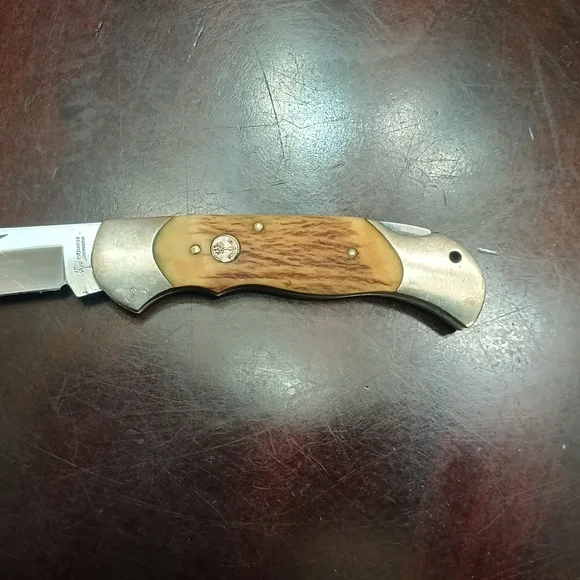 Boker Optima Stag Handle Knife W/Custom Leather Sheath